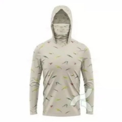 New men's sunblock Upf 50+ long sleeve fishing suit UV mask hooded fishing suit