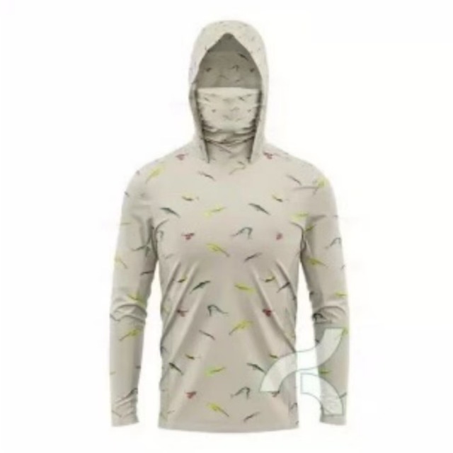 New men's sunblock Upf 50+ long sleeve fishing suit UV mask hooded fishing suit
