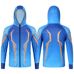 Outdoor sun protection fishing clothing for men summer soaking wet camouflage hooded long sleeve sun protection clothing sea fishing ice silk fishing clothing