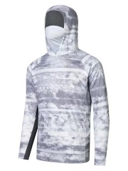 New men's sunblock Upf 50+ long sleeve fishing suit UV mask hooded fishing suit