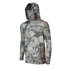 Custom Blank Sun Protection shirts long sleeve Fishing Hoodie Polyester Quick Dry Mask Hooded Men's Fishing Shirt With Hood