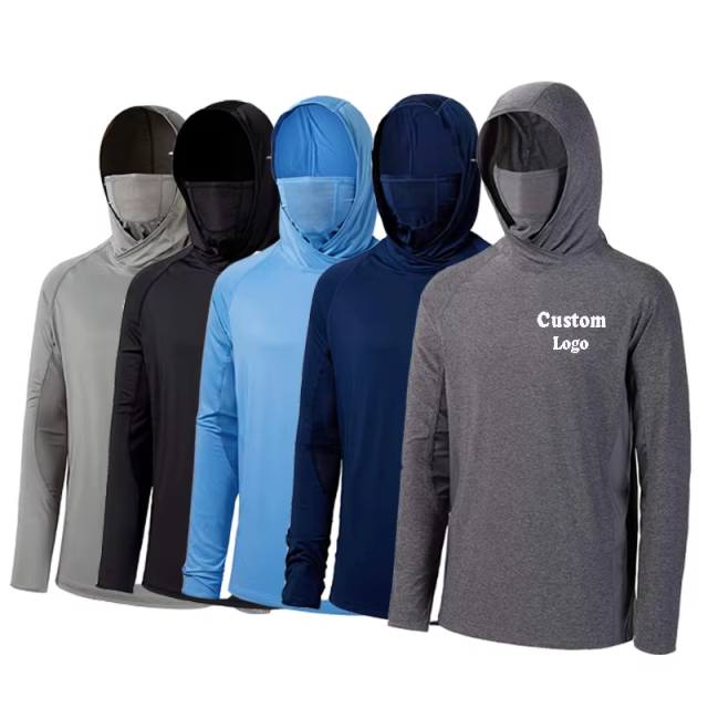 Custom Hooded Print Sublimation Polyester Long Sleeve Fish Shirts Hoody Fishing Wear Quick Dry Fishing Jersey