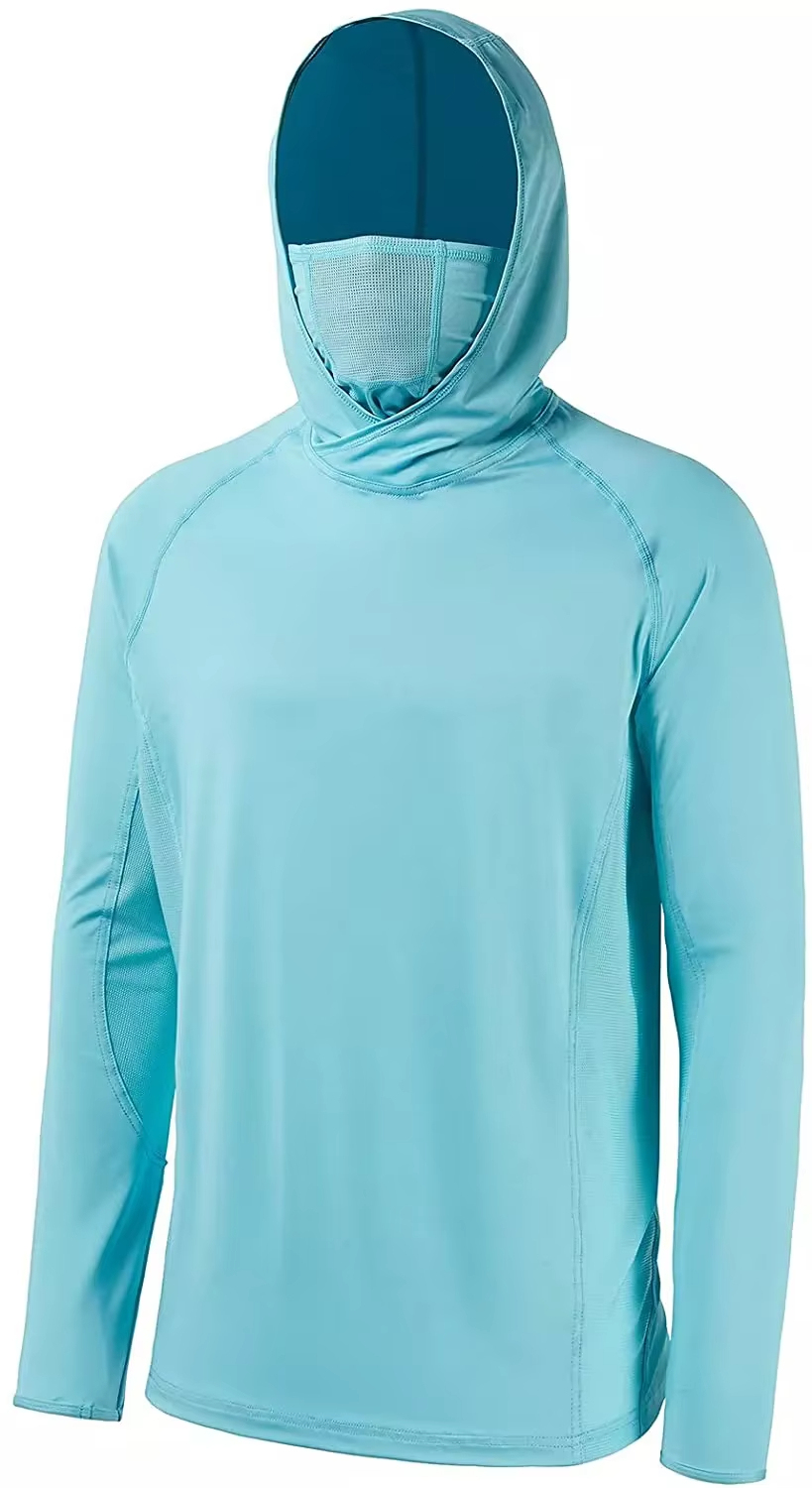 Custom Hooded Print Sublimation Polyester Long Sleeve Fish Shirts Hoody Fishing Wear Quick Dry Fishing Jersey