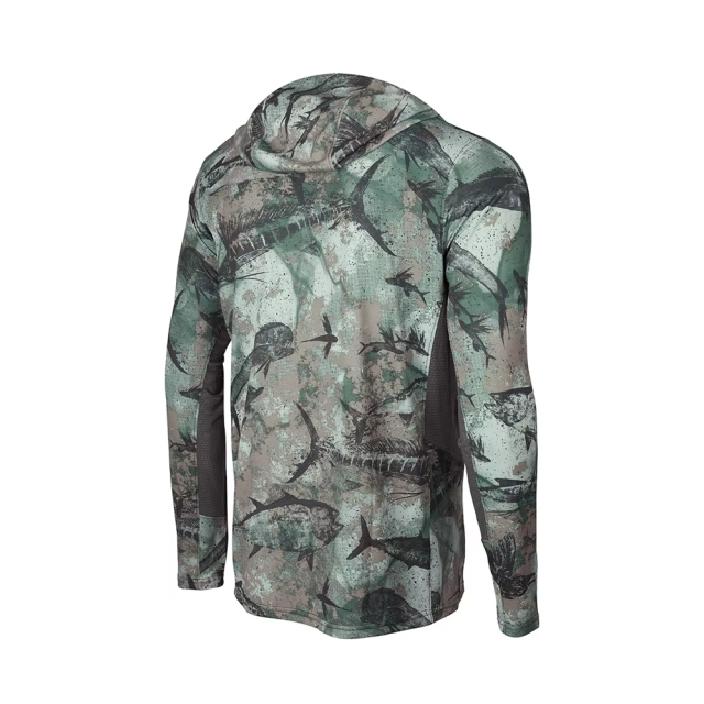 Custom Blank Sun Protection shirts long sleeve Fishing Hoodie Polyester Quick Dry Mask Hooded Men's Fishing Shirt With Hood