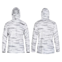 Fishing Hoodie With Face Mask Long Sleeve Popular Neck Gaiter Fishing Shirts Face Shield Fishing Shirts