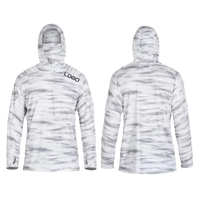 Fishing Hoodie With Face Mask Long Sleeve Popular Neck Gaiter Fishing Shirts Face Shield Fishing Shirts