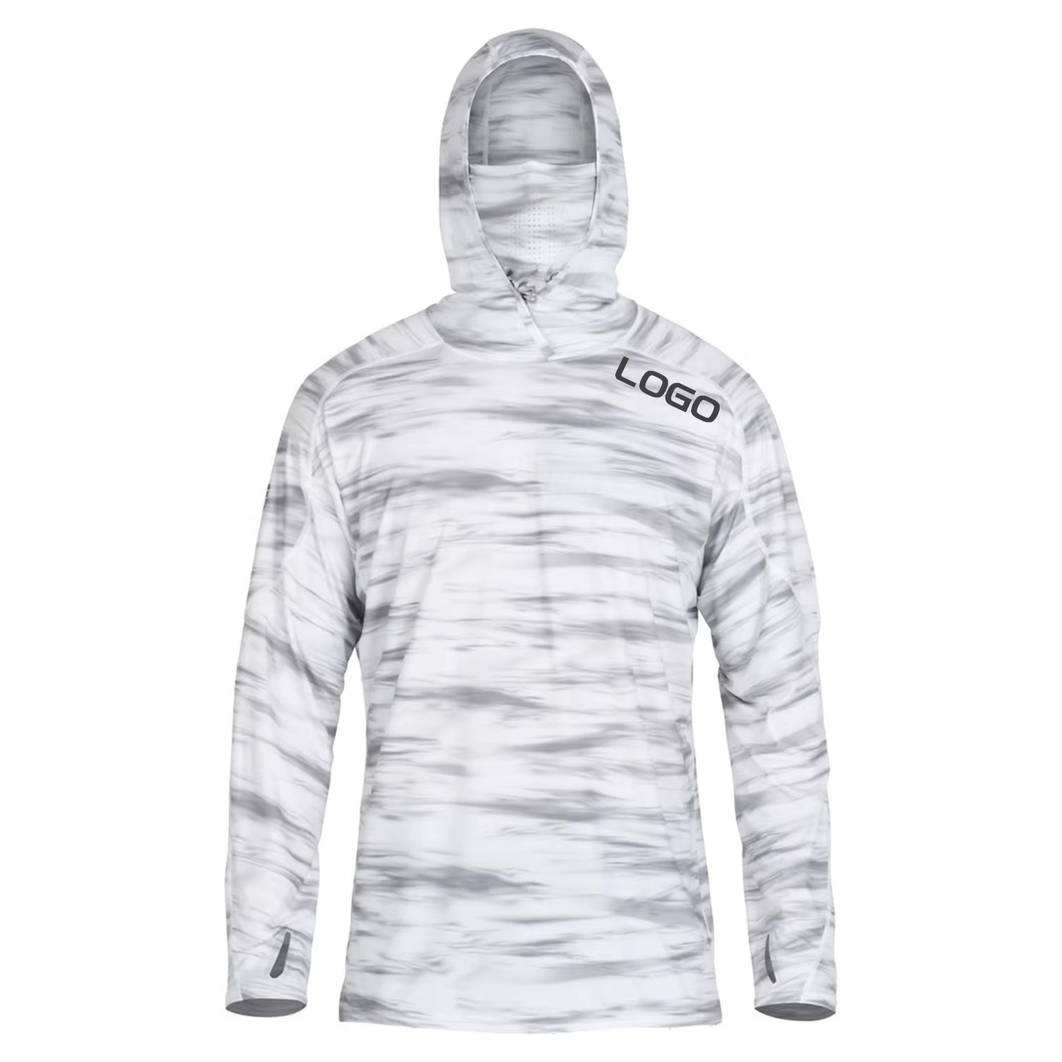 Fishing Hoodie With Face Mask Long Sleeve Popular Neck Gaiter Fishing Shirts Face Shield Fishing Shirts