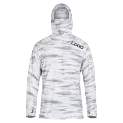 Fishing Hoodie With Face Mask Long Sleeve Popular Neck Gaiter Fishing Shirts Face Shield Fishing Shirts