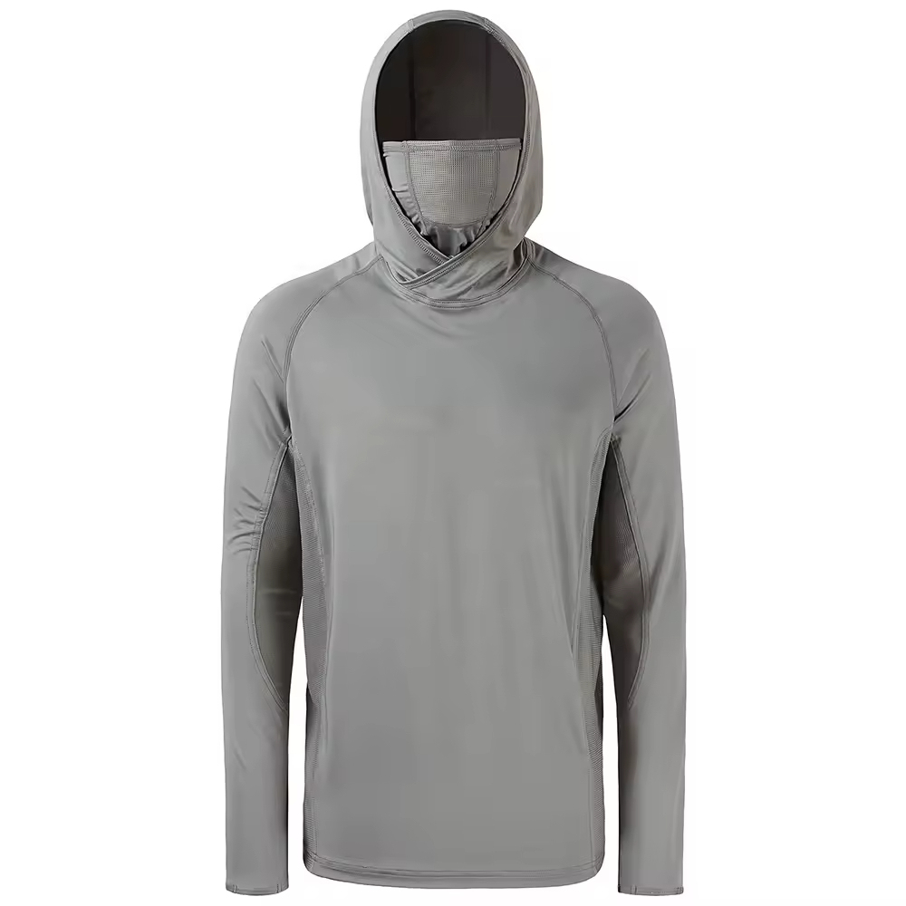 Custom Sublimation Fishing Wear Performance UPF 50+ 100% Polyester Quick Dry Adult Hoodie Uv Fishing Shirts