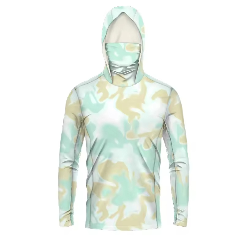 wholesale long sleeve sublimated Marsh fishing shirts Camo fishing shirts with hood wear fishing shirt wear suit for men