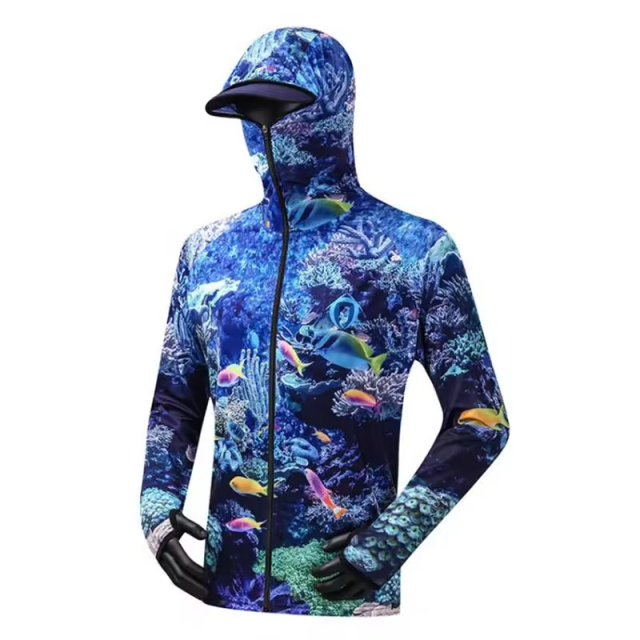 Breathable Quick Dry Lightweight Long Sleeve Fishing Hoodie Shirts Custom Your Design Sublimation Men's Fishing Jersey