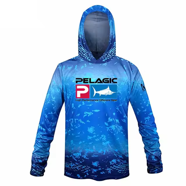 Wholesale Men's Sublimation printing Old school Green Camo sun protection UV Duck Camo hunting hoodie Performance Fishing Shirt