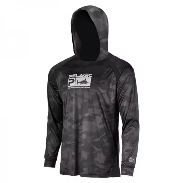 Wholesale Men's Sublimation printing Old school Green Camo sun protection UV Duck Camo hunting hoodie Performance Fishing Shirt