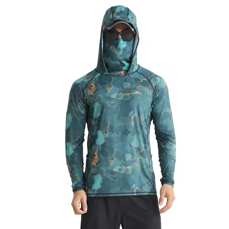New Outdoor Sun Protection Fishing Shirt Moisture Breathable Hoodie Long Sleeve Sun Protection Shirt