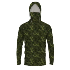 wholesale long sleeve sublimated Marsh fishing shirts Camo fishing shirts with hood wear fishing shirt wear suit for men