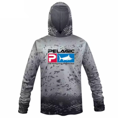 Wholesale Men's Sublimation printing Old school Green Camo sun protection UV Duck Camo hunting hoodie Performance Fishing Shirt