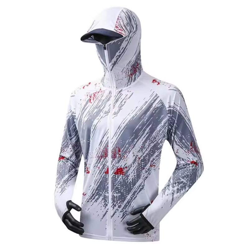 Breathable Quick Dry Lightweight Long Sleeve Fishing Hoodie Shirts Custom Your Design Sublimation Men's Fishing Jersey