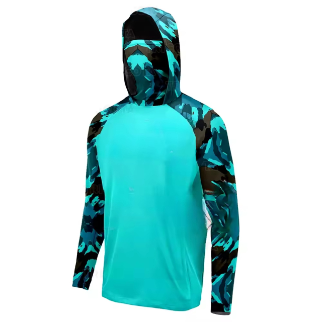 Fishing Jersey Sunscreen Long Sleeve Men Fishing Hoodie Quick Dry Shirts Camouflage Men's Fishing Wear
