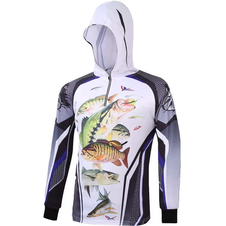 Fishing Jersey Sunscreen Long Sleeve Men Fishing Hoodie Quick Dry Shirts Camouflage Men's Fishing Wear