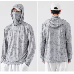 Custom Quick-Drying Polyester Spandex Fishing Wear UPF 50+ Sun Protection Shirts with Mask