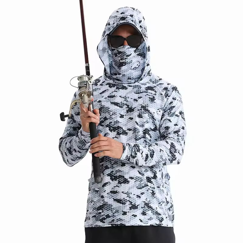 Men's Quick Dry Fishing Shirts Comfortable Breathable UV Protection Sublimation Fishing Wear for Adults