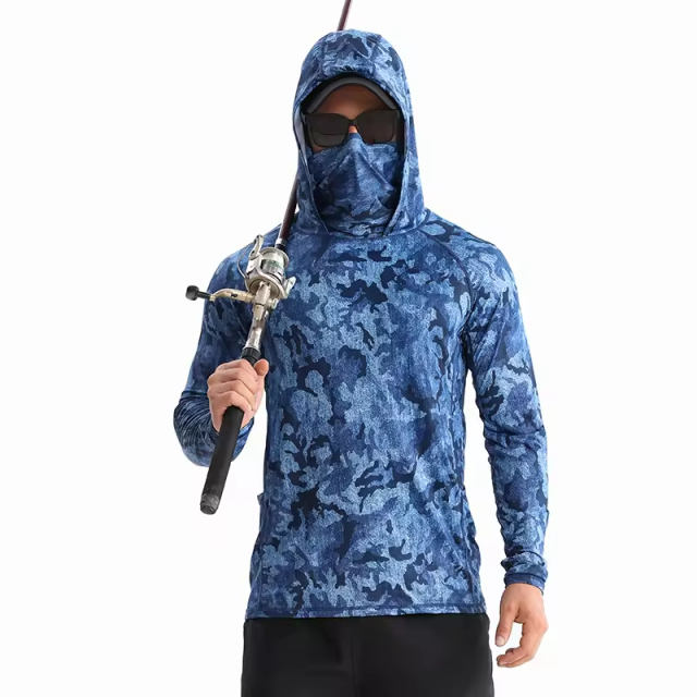 Men's Quick Dry Fishing Shirts Comfortable Breathable UV Protection Sublimation Fishing Wear for Adults