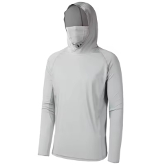 Wholesale Custom Upf 50+ Performance Mens Long Sleeve Upf 50 Hooded Fishing Jersey Fishing Clothing Fishing Hoodie Shirt
