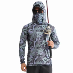 Men's Quick Dry Fishing Shirts Comfortable Breathable UV Protection Sublimation Fishing Wear for Adults