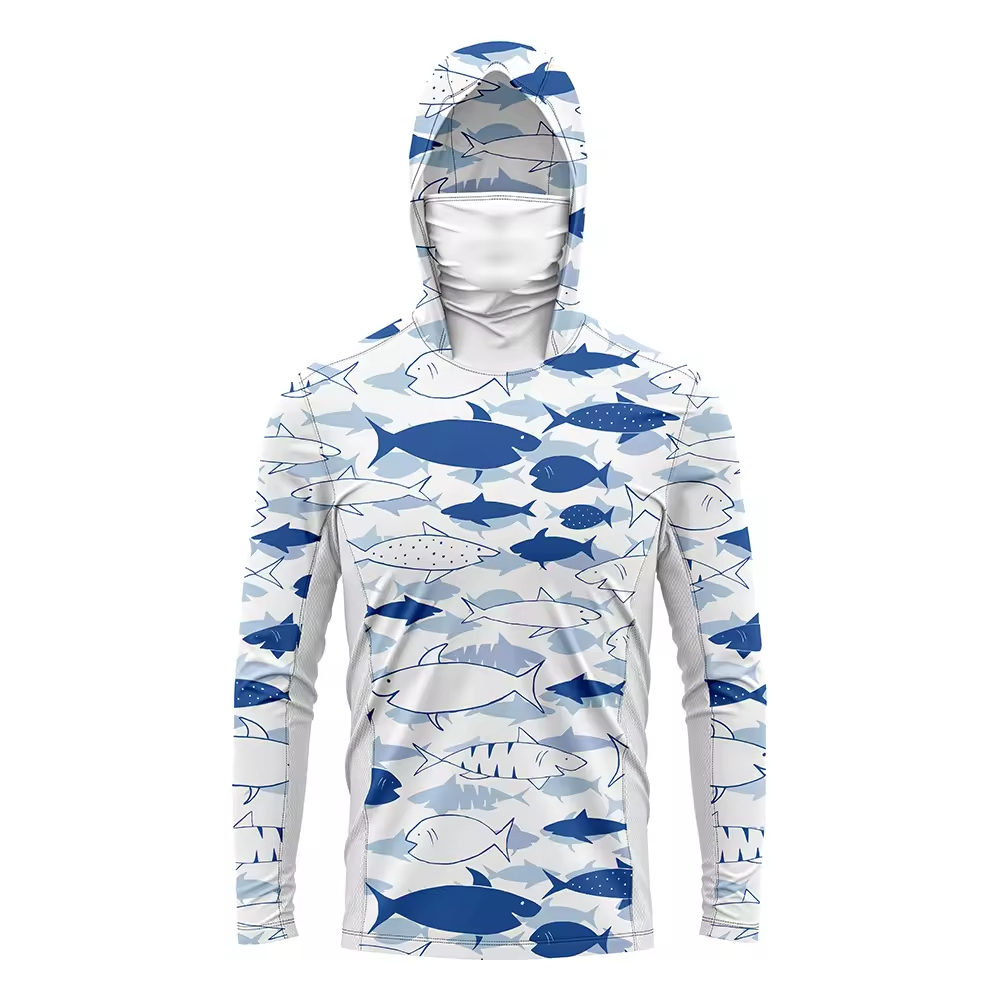 Anti Sweat Long Sleeve Fishing Shirt, Custom LOGO, Breathable Quick Dry, UV Protection UPF 50 Durable Polyester