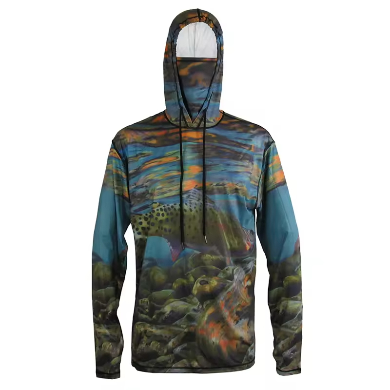 Fishing Clothes Long Sleeve Men Outdoor Hooded Quick Dry Fishing Shirts Jersey Summer Hoodies