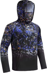 OEM Anti-UV Lightweight Fishing Jerseys Long Sleeve Sun Protection Fishing Shirts with hood and neck gater
