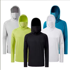 Wholesale Custom Upf 50+ Performance Mens Long Sleeve Upf 50 Hooded Fishing Jersey Fishing Clothing Fishing Hoodie Shirt