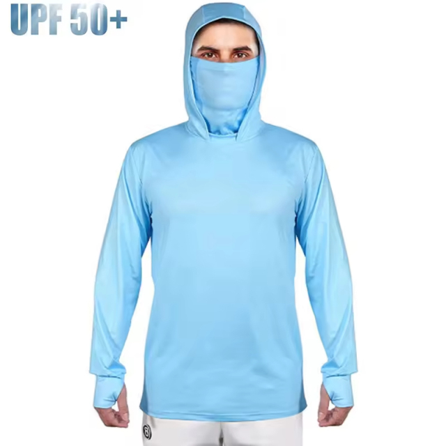 Polyester Custom Color Outdoor Sun Block Uv Fishing Wear Long Sleeve Hoodie