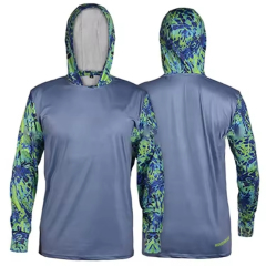 UPF 50 Custom Performance Fishing Wear Jersey Men's Fish Clothing Apparel Hoodie UV Long Sleeve Fishing Shirt With neck gaiter
