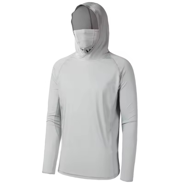 Wholesale Custom Upf 50+ Performance Mens Long Sleeve Upf 50 Hooded Fishing Jersey Fishing Clothing Fishing Hoodie Shirt