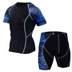 Gym and Boxing MMA Training Compression T Shirts Shorts