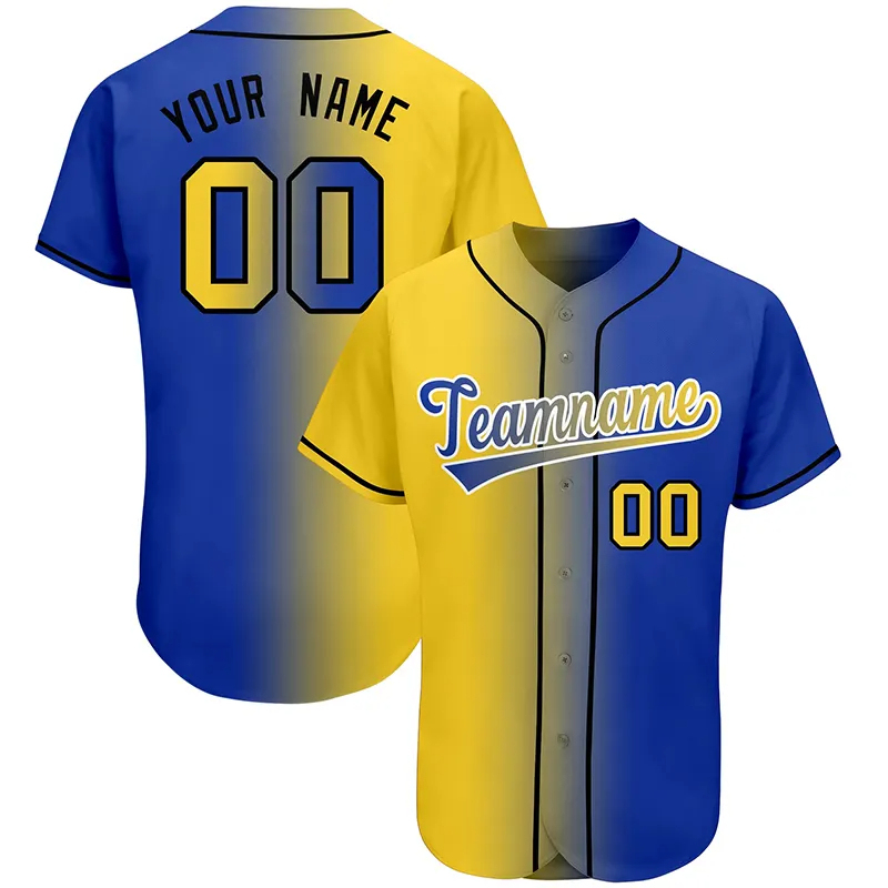 Custom Fashion Baseball Jersey Sublimation Full Button Contrast Style Baseball Shirt