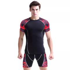 Gym and Boxing MMA Training Compression T Shirts Shorts