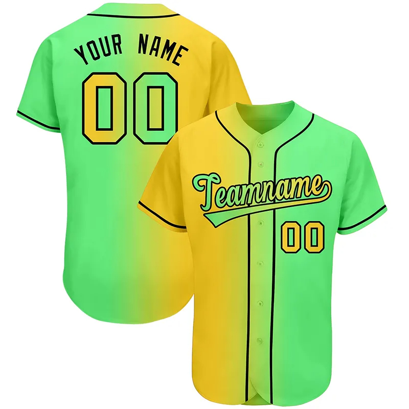Custom Fashion Baseball Jersey Sublimation Full Button Contrast Style Baseball Shirt