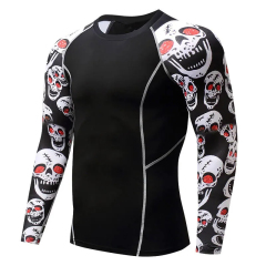 Custom Made Digital Printed Tops Fitness Running Round-Neck Rash Guard For Men 2025 Best Quality MMA Rash Guard