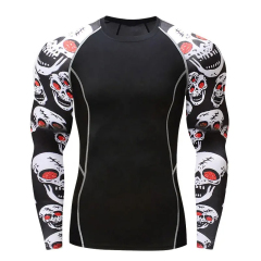 Custom Made Digital Printed Tops Fitness Running Round-Neck Rash Guard For Men 2025 Best Quality MMA Rash Guard