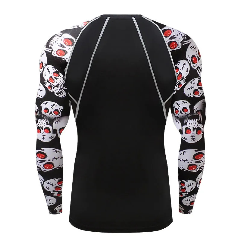 Custom Made Digital Printed Tops Fitness Running Round-Neck Rash Guard For Men 2025 Best Quality MMA Rash Guard