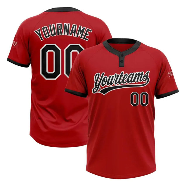 Hot sale baseball shirts custom sublimated baseball jerseys two buttons baseball softball wear