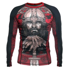 Custom Logo Sublimation Printed Wholesale Plain Jiu Jitsu Fitness Swim Shirts Printed Long Sleeve MMA For Men Bjj Rashguard