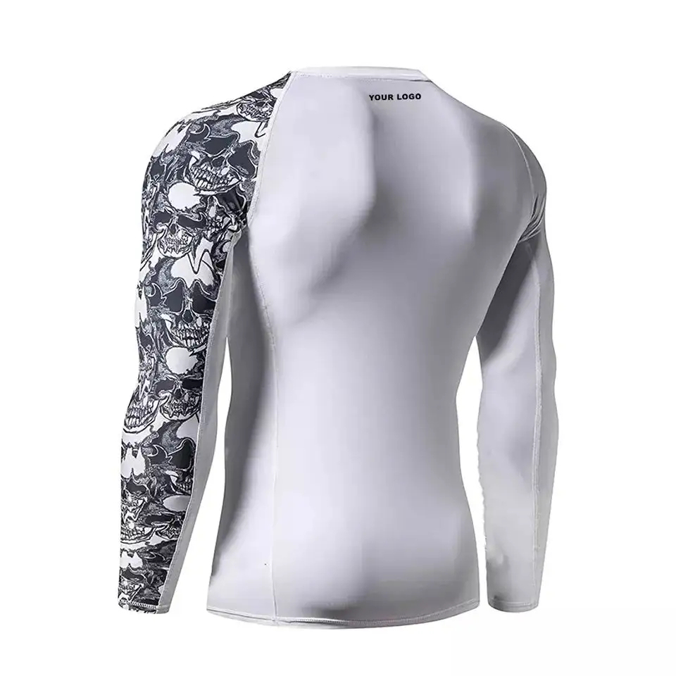 Customize Your Own Logo Sublimated Full Sleeve Rash Guard MMA Rash Guard BJJ Rash Guard, Compression Shirt MMA Rashguard for Men