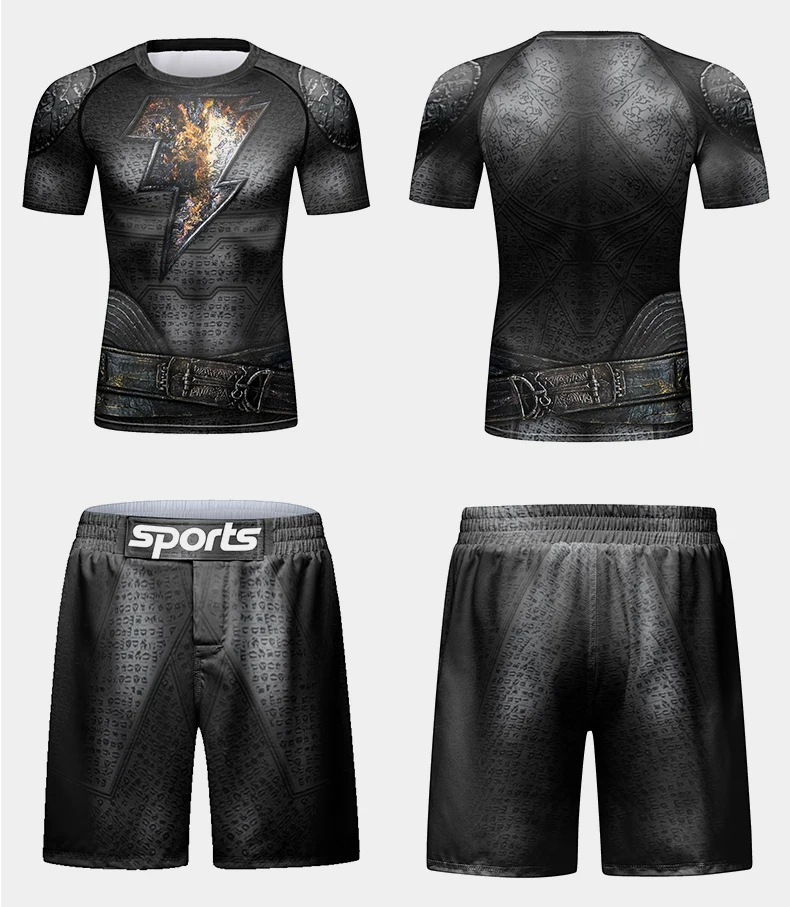 Gym Fighting Arts Wrestlin Training Clothes Suit Men Boxing Short Tops Tight Fit Quick Drying Muay Thai Fighting Boxing Suit