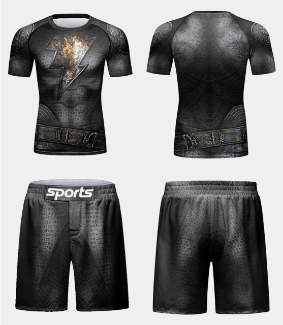 Gym Fighting Arts Wrestlin Training Clothes Suit Men Boxing Short Tops Tight Fit Quick Drying Muay Thai Fighting Boxing Suit
