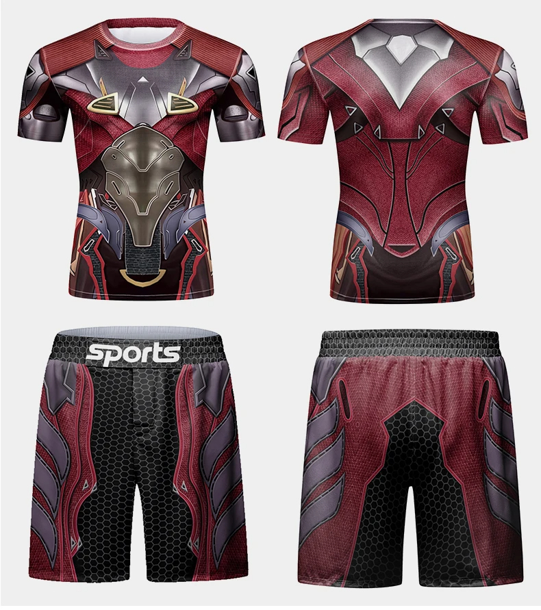 Gym Fighting Arts Wrestlin Training Clothes Suit Men Boxing Short Tops Tight Fit Quick Drying Muay Thai Fighting Boxing Suit