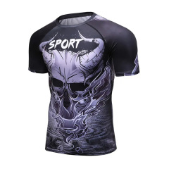 Custom Design Short Sleeve Compression Training Rash Guard for MMA BJJ Wrestling