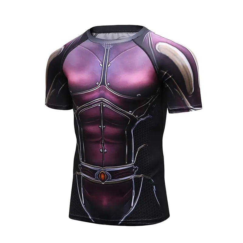 Custom Design Short Sleeve Compression Training Rash Guard for MMA BJJ Wrestling